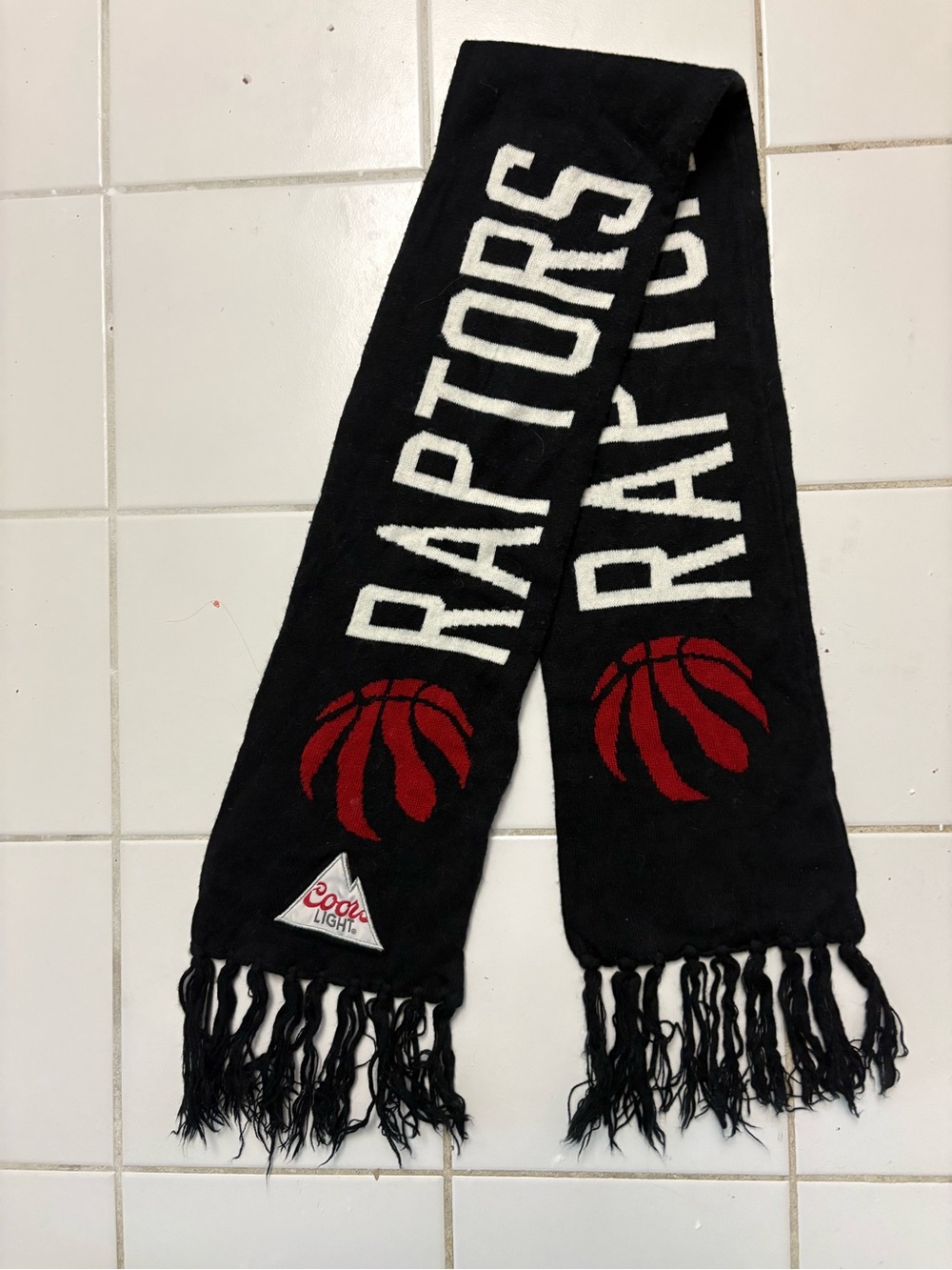 Toronto Raptors Black and Red Fan Scarf - Coors Light 6 by 44 inches